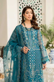 Qalb by Suveez Luxury Unstitched Organza 3Pc Suit SUV-02 RUYA