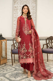 Qalb by Suveez Luxury Unstitched Organza 3Pc Suit SUV-03 JOGIYA