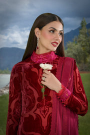 Sable Vogue Embroidered Velvet Unstitched 3Pc Suit SWC-04-23