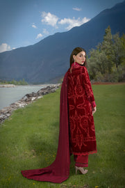 Sable Vogue Embroidered Velvet Unstitched 3Pc Suit SWC-04-23