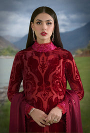 Sable Vogue Embroidered Velvet Unstitched 3Pc Suit SWC-04-23