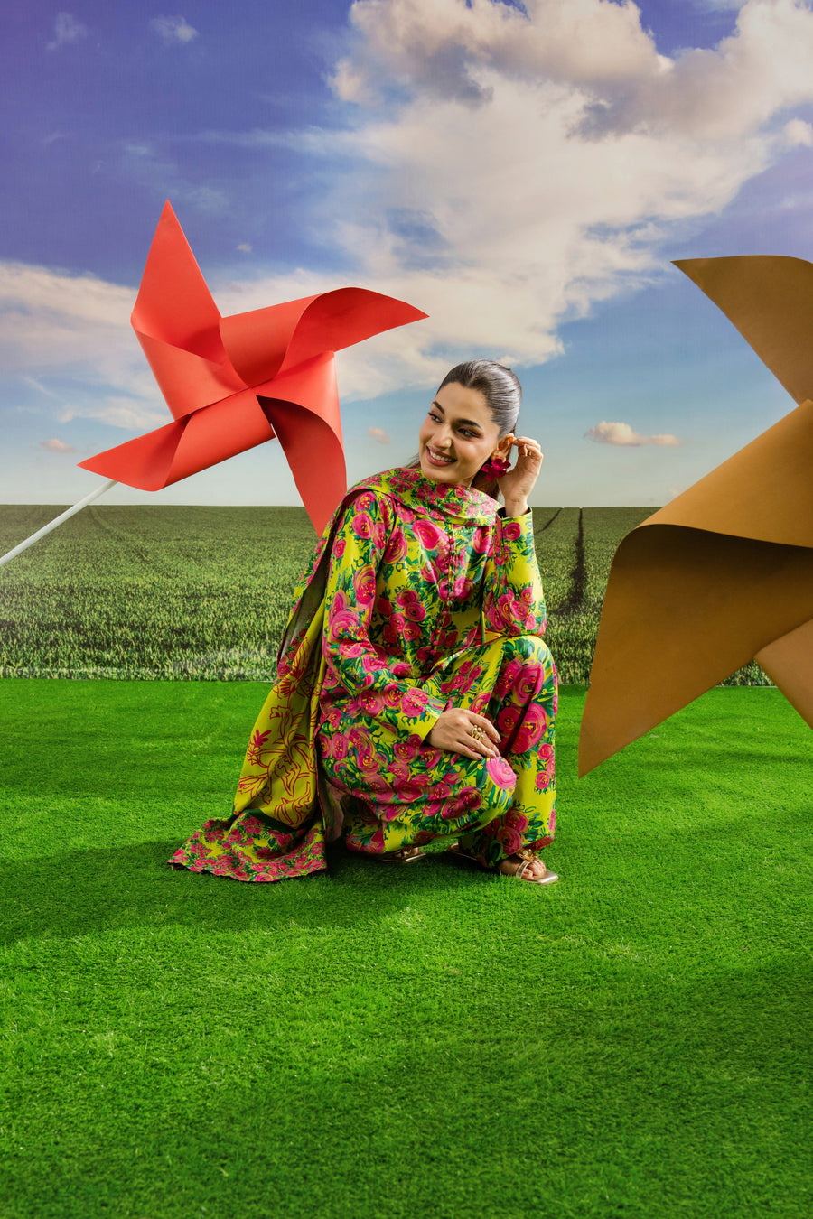 Feathers Dosti Digital Printed Khaddar Unstitched 3Pc Suit SYNARA-FT574