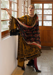 Hussain Rehar Embroidered Karandi Unstitched 3Pc Suit - Saage