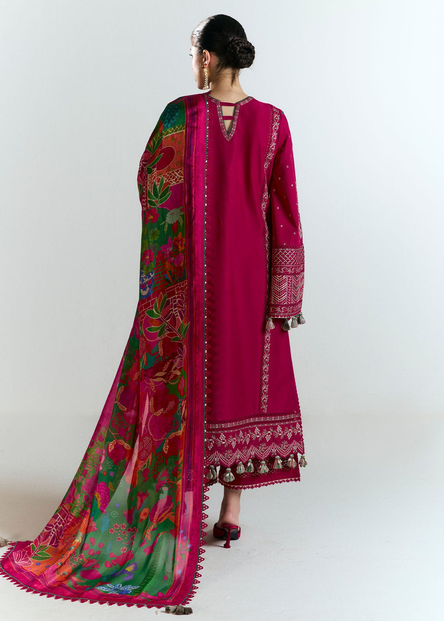 Hussain Rehar Nirmal Unstitched Embroidered Lawn 3Pc Suit - Saaha