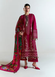 Hussain Rehar Nirmal Unstitched Embroidered Lawn 3Pc Suit - Saaha