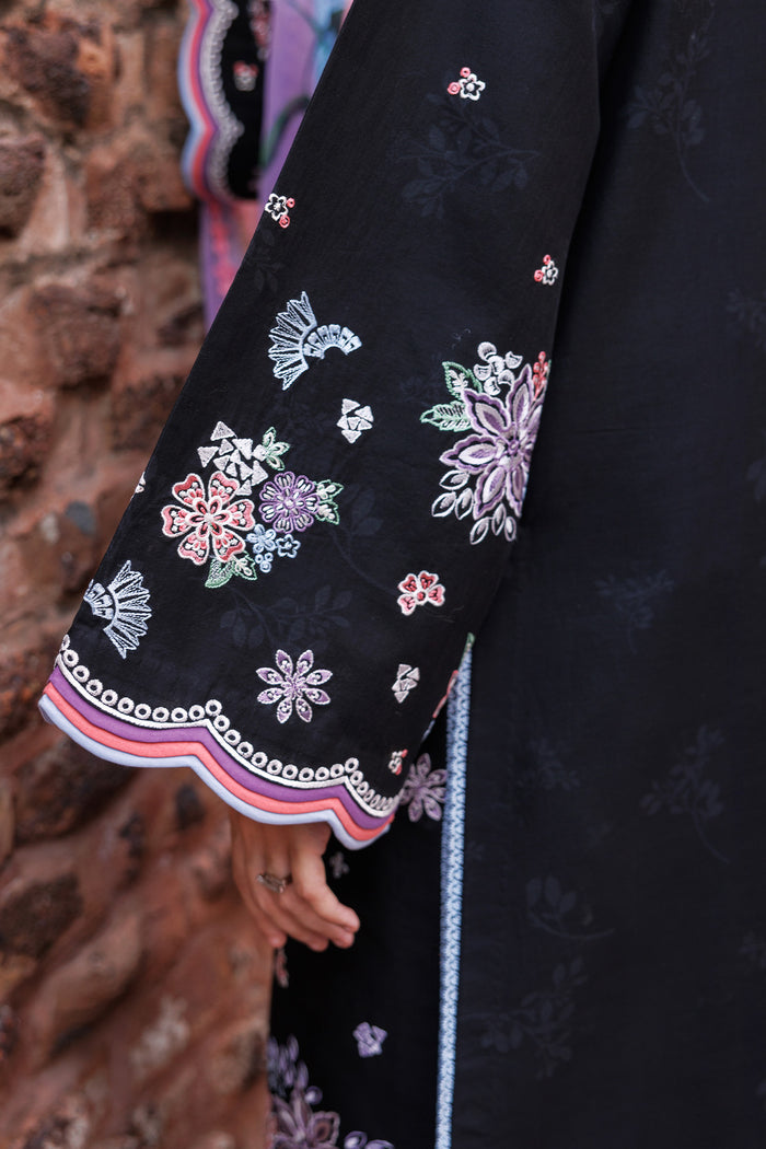 Farasha Seraya Embroidered Lawn Unstitched 3Pc Suit D-01 SABLE