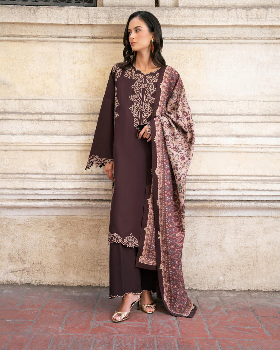 Meet Me In Istanbul by Rang Rasiya Unstitched Linen 3Pc Suit - SABLE