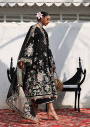 Hussain Rehar Kalabagh Unstitched Embroidered Lawn 3Pc Suit - Sable
