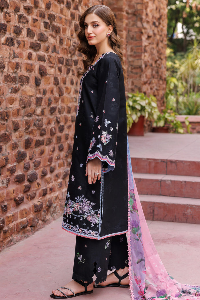 Farasha Seraya Embroidered Lawn Unstitched 3Pc Suit D-01 SABLE