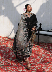 Hussain Rehar Kalabagh Unstitched Embroidered Lawn 3Pc Suit - Sable