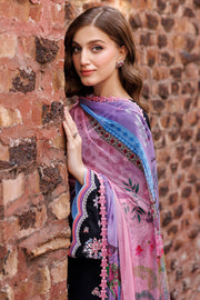 Farasha Seraya Embroidered Lawn Unstitched 3Pc Suit D-01 SABLE