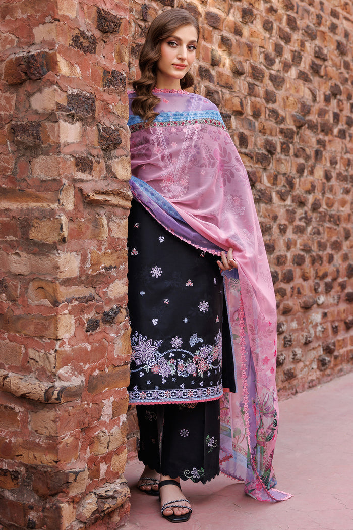 Farasha Seraya Embroidered Lawn Unstitched 3Pc Suit D-01 SABLE