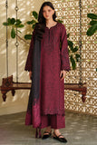 Farasha Meline Embroidered Viscose Unstitched 3Pc Suit - Sable Bloom