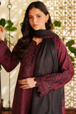 Farasha Meline Embroidered Viscose Unstitched 3Pc Suit - Sable Bloom