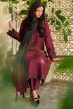 Farasha Meline Embroidered Viscose Unstitched 3Pc Suit - Sable Bloom