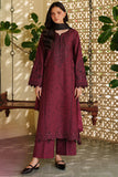 Farasha Meline Embroidered Viscose Unstitched 3Pc Suit - Sable Bloom