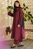 Farasha Meline Embroidered Viscose Unstitched 3Pc Suit - Sable Bloom