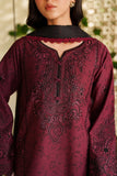 Farasha Meline Embroidered Viscose Unstitched 3Pc Suit - Sable Bloom