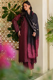 Farasha Meline Embroidered Viscose Unstitched 3Pc Suit - Sable Bloom