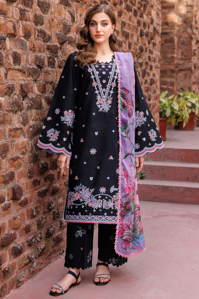 Farasha Seraya Embroidered Lawn Unstitched 3Pc Suit D-01 SABLE