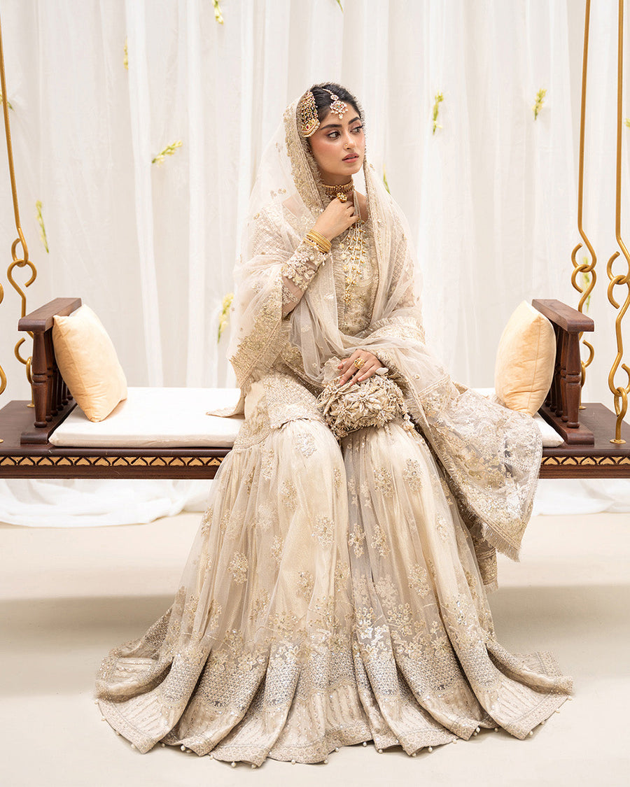 Rua by Faiza Saqlain Embroidered Net Unstitched 3Pc Suit - SAFAK