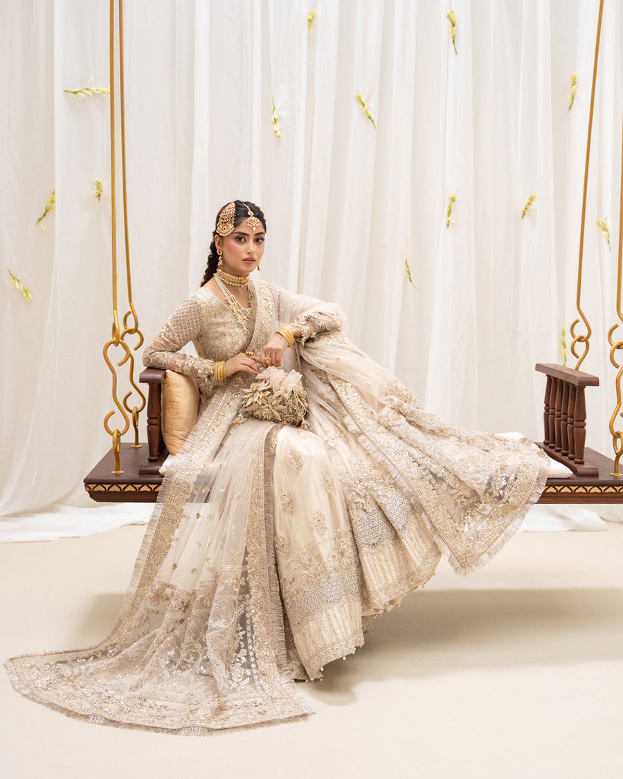 Rua by Faiza Saqlain Embroidered Net Unstitched 3Pc Suit - SAFAK