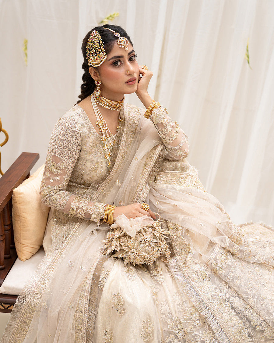 Rua by Faiza Saqlain Embroidered Net Unstitched 3Pc Suit - SAFAK