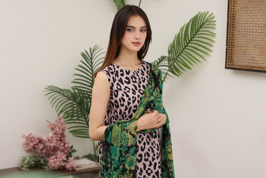 Feathers Premium Printed Lawn Unstitched 3Pc Suit Safari Synthesis-FT775