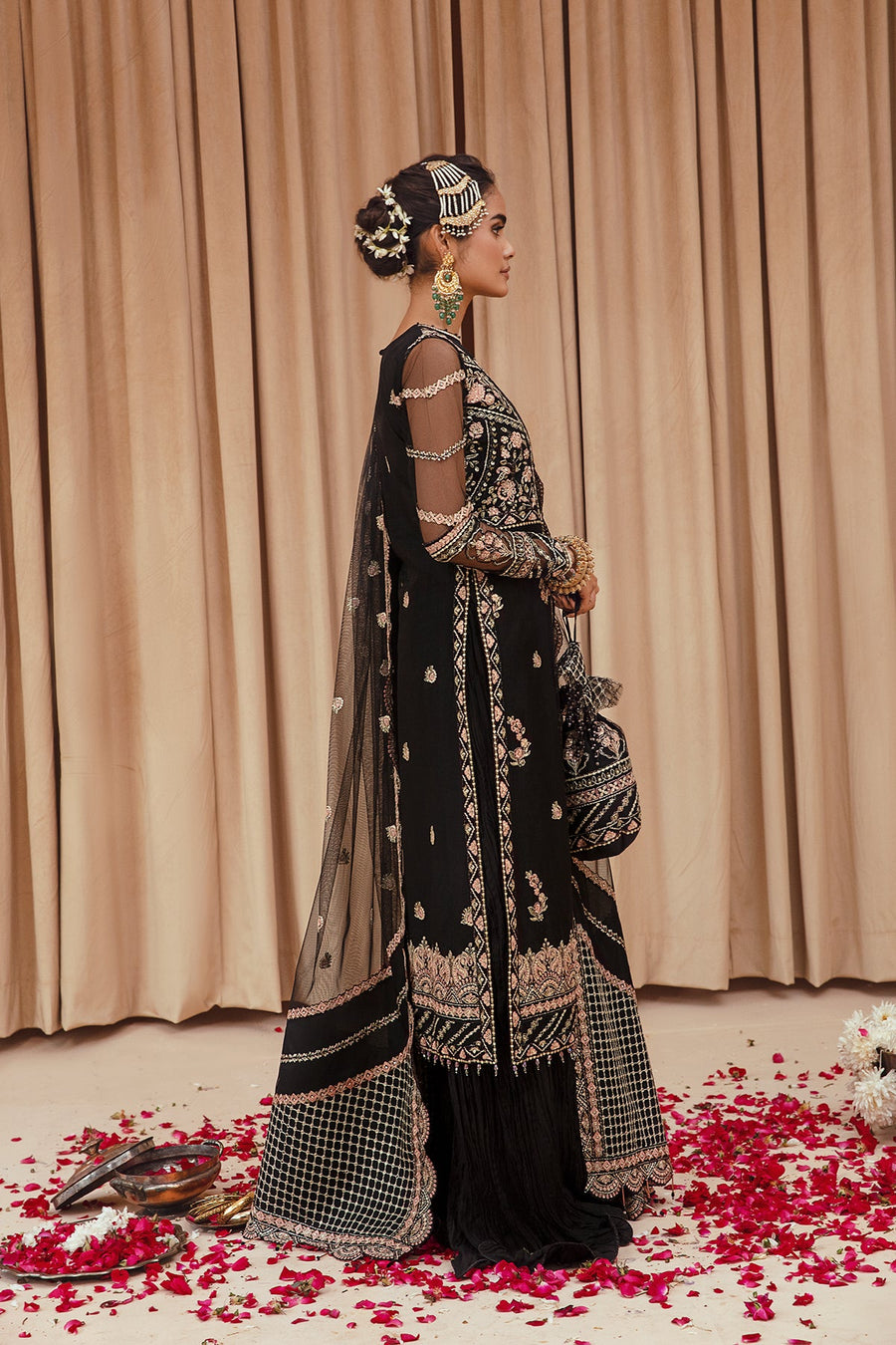 FARASHA Tabeer Embroidered Net Unstitched 3 Piece Suit - 03 Safeena