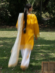 HemStitch The Garden Embroidered Lawn Unstitched 3Pc Suit - Saffron Petal