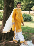 HemStitch The Garden Embroidered Lawn Unstitched 3Pc Suit - Saffron Petal
