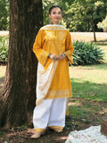 HemStitch The Garden Embroidered Lawn Unstitched 3Pc Suit - Saffron Petal