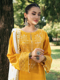 HemStitch The Garden Embroidered Lawn Unstitched 3Pc Suit - Saffron Petal