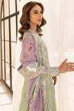 Farasha LU ZELLA Embroidered Net Unstitched 3Pc Suit D-01 SAGE LUXE