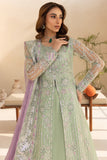 Farasha LU ZELLA Embroidered Net Unstitched 3Pc Suit D-01 SAGE LUXE