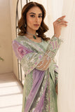 Farasha LU ZELLA Embroidered Net Unstitched 3Pc Suit D-01 SAGE LUXE