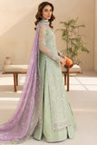 Farasha LU ZELLA Embroidered Net Unstitched 3Pc Suit D-01 SAGE LUXE