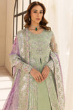 Farasha LU ZELLA Embroidered Net Unstitched 3Pc Suit D-01 SAGE LUXE