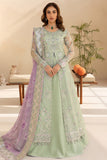 Farasha LU ZELLA Embroidered Net Unstitched 3Pc Suit D-01 SAGE LUXE