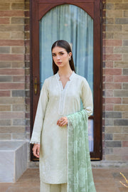 Farasha Sorine Summer Embroidered Lawn Unstitched 3Pc Suit - Sage Mist