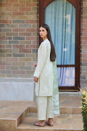 Farasha Sorine Summer Embroidered Lawn Unstitched 3Pc Suit - Sage Mist