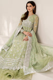 Farasha Fiorella Embroidered Chiffon Unstitched 3Pc Suit - Sage Sparkle