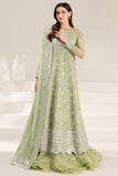 Farasha Fiorella Embroidered Chiffon Unstitched 3Pc Suit - Sage Sparkle