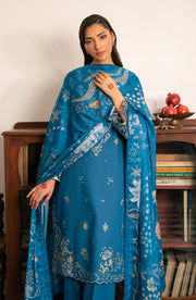 Seran Lamhay Embroidered Lawn Unstitched 3Pc Suit D-02 SAHAR