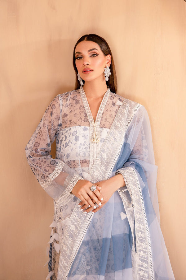 Afshan by Zoya & Fatima Embroidered Organza 4Pc Suit - Sahiba
