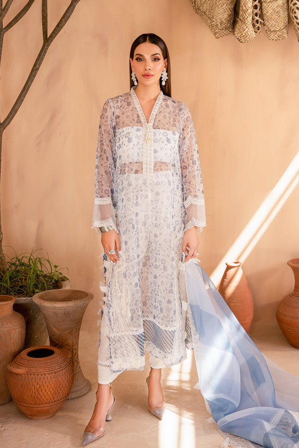 Afshan by Zoya & Fatima Embroidered Organza 4Pc Suit - Sahiba