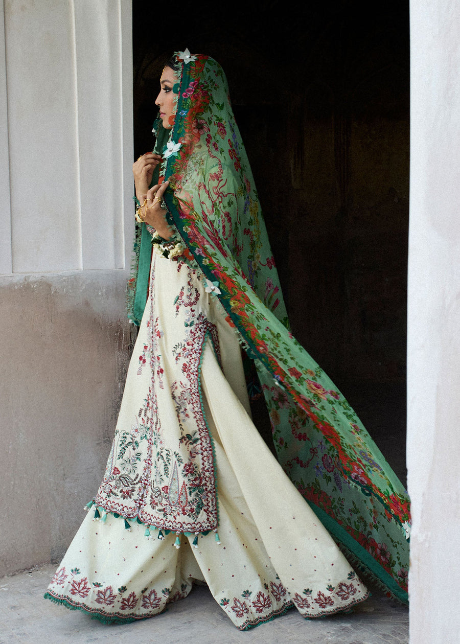 Hussain Rehar Nirmal Unstitched Embroidered Lawn 3Pc Suit - Sahil
