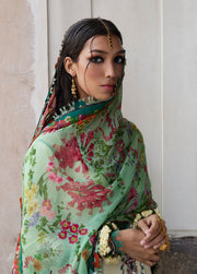 Hussain Rehar Nirmal Unstitched Embroidered Lawn 3Pc Suit - Sahil