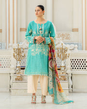 Gulnaar by Noorangi Unstitched Festive Embroidered Lawn 3Pc Suit - Saiba
