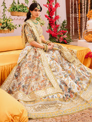 Faiza Faisal Heeriye Embroidered Raw Silk Unstitched 3Pc Suit - Saira